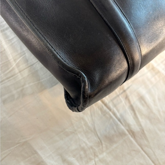 Coach Vtg NYC Shoulder Black Leather Brief - Envelope Portfolio Flannel - Picture 5 of 15